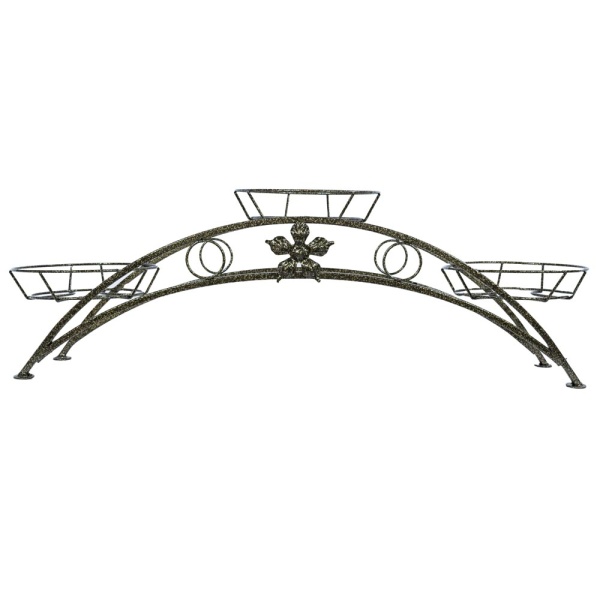 Подставка РЗДИ Дуга цветок 3 горшка бронза