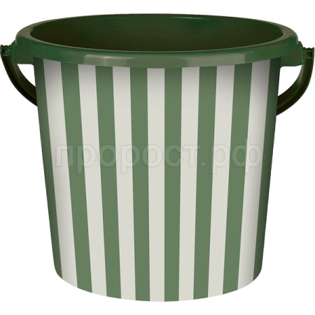 Ведро 10л Сиеста Полоска тёплая хвоя ВР-1949 /шт/ПП
