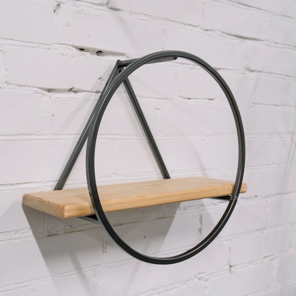 Подставка ЛОФТ настенная КРУГ 51-06 черная 37*17см РЗДИ