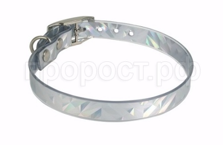 Ошейник синтетик 15мм Серебро 26-35см/51315019/Каскад