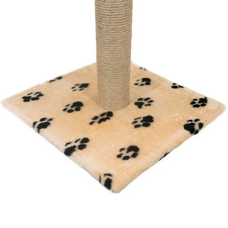 Когтеточка столбик с полкой мех, джут бежевый 80см/DONBARON