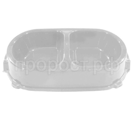 Миска двойная пластик для кошек 0,45л нескользящая мраморная