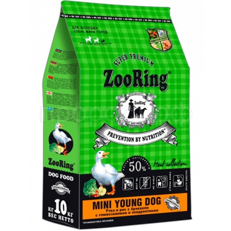 Собаки ZooRing Mini Young утка/рис/брокколи д/молодых собак мини пород 10кг/316155 ЧЗ