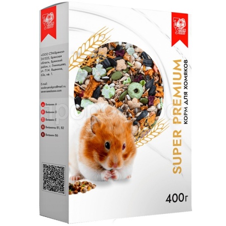 Грызуны SEVEN SEEDS SUPERPREMIUM д/хомяков 400г/12шт/S215 ЧЗ