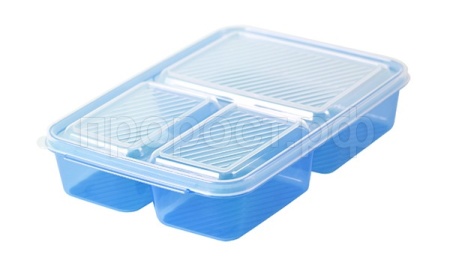 Контейнер 1,5л трехсекционный прозрачно-синий /050061/Арз