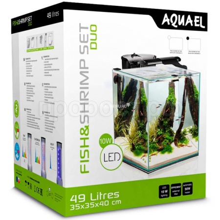 Аквариум полный комплект 49л (35*45*45см) FISH&SHRIMP SET DUO D&N белый/124340/АП