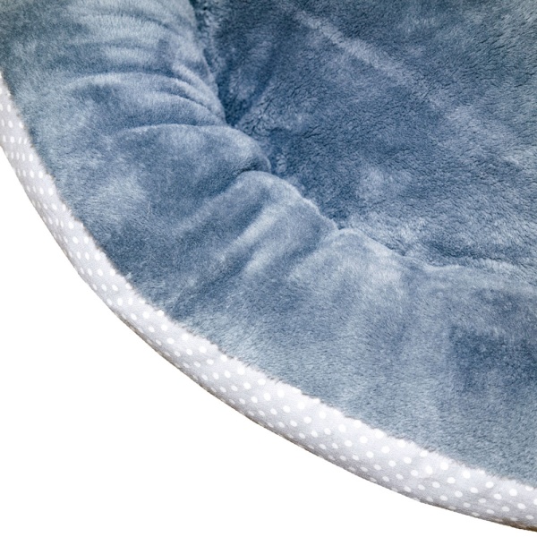 Лежанка ватрушка плюш серый горох 56*17см/DONBARON