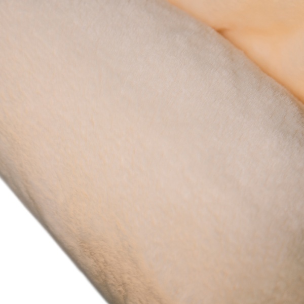 Лежанка прямоугольная мех однотон с подушкой холофайбер Светлый Беж 65*50*18см/DONBARON