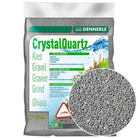 Грунты Dennerle Crystal Quartz темно-серый 1-2мм 5кг/1748