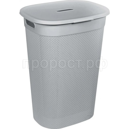 Корзина д/белья OSLO 55л с крышкой и ручками серый шторм PT1334СШ-6 /6шт/ПР